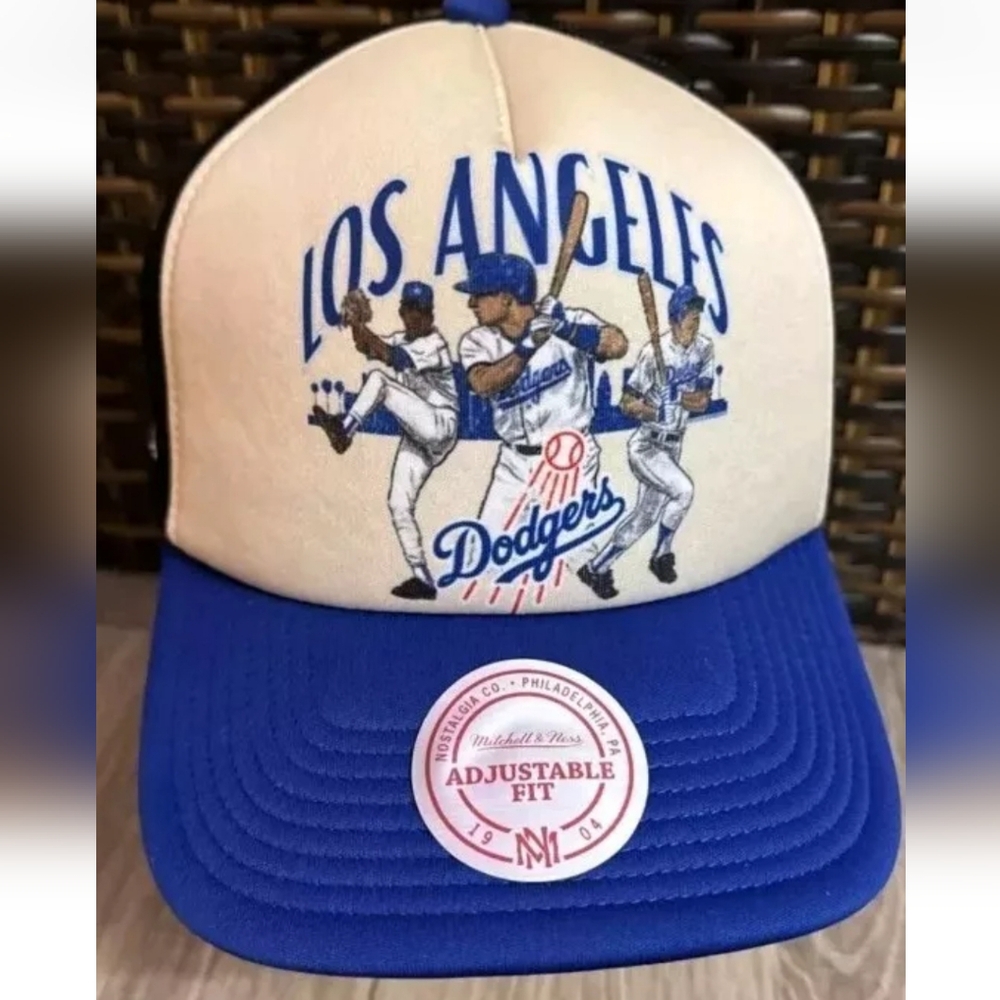 NEW Mitchell & Ness LOS ANGELES LA Dodgers Trucker Hat Snapback Adjustable